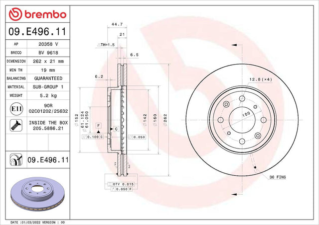Brembo 09e49611c02 Brake Rotor||09e49611c02.Jpg||85||brm09e49611||1684415