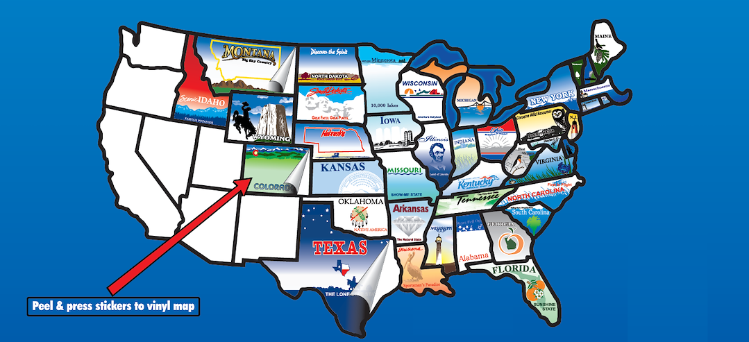Product of State Sticker Removablestatestickers Interior Accessories Rv