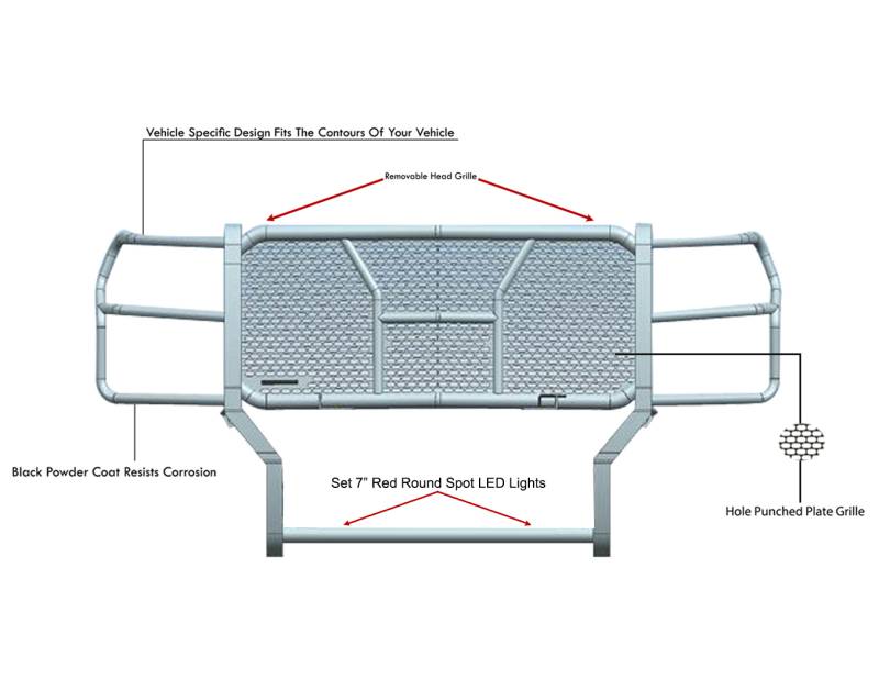 Black Horse Offroad Ru-Fof217-B-Plr Grille Guard||ru-Fof217-B-Plr_10.Jpg||95||blkrufof217bp||2239294