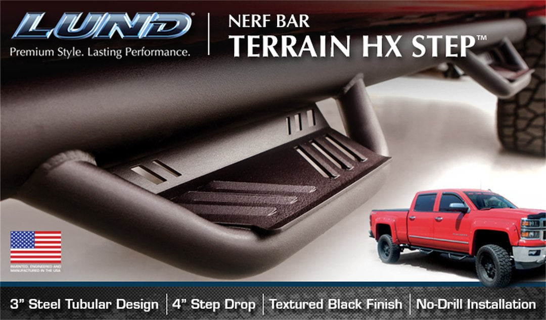 Product of Lund International 34641414 Terrain HX Step ™ Nerf Bar With Drop Down Steps 
