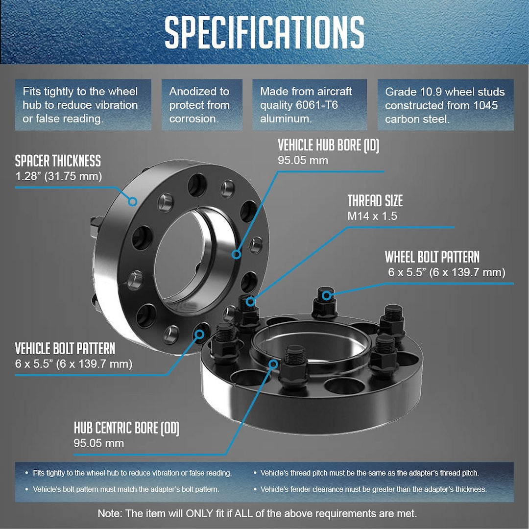 Coyote Wheel Accessories 6550-6550h-B95 Wheel Adapter||6550-6550h-B95_2.Jpg||87||rev506550hb95||2218812
