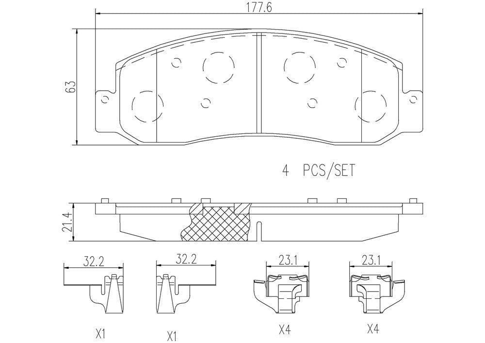 Product of Brembo P24130N Brake Pad - Set Of 4 