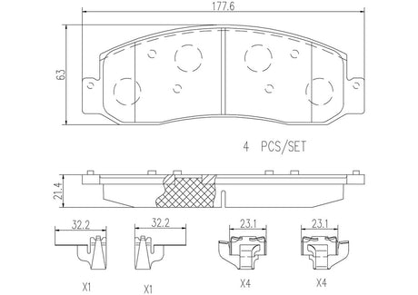 Product of Brembo P24130N Brake Pad - Set Of 4 