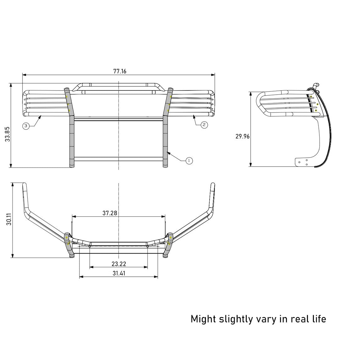 Product of Black Horse Offroad 17TS27MA Grille Guard Modular Black Powder Coated 