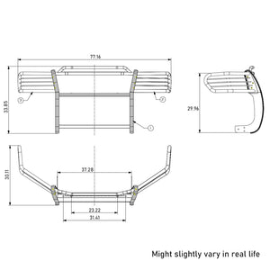 Product of Black Horse Offroad 17TS27MA Grille Guard Modular Black Powder Coated 