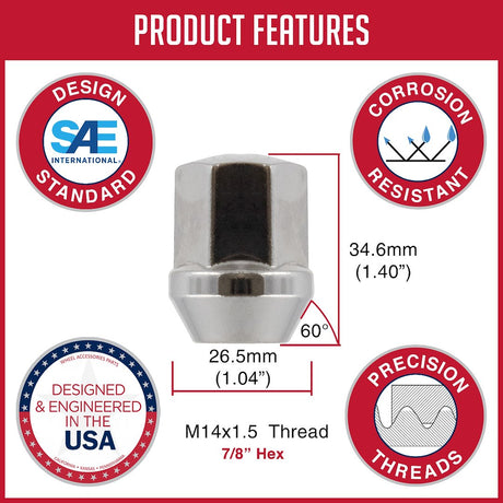 Coyote Wheel Accessories 141148 Lug Nut||productfeatures-Updated14-1_3.Jpg||86||rev141148||1364883