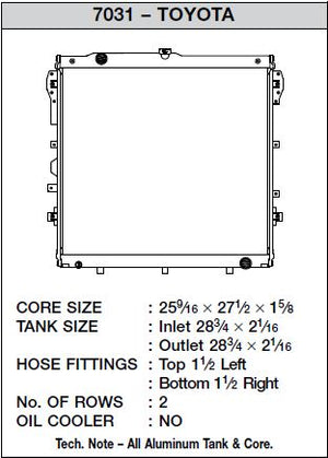 Product of Csf 7031 Radiator