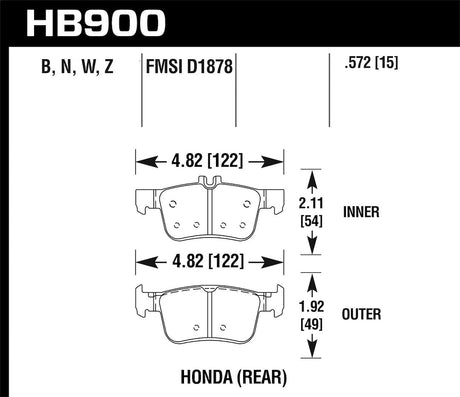Product of Hawk Performance HB900B.572 Street Brake Pad - Set Of 4 