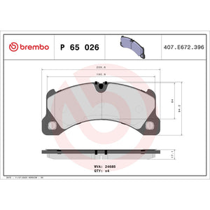 Brembo P65026 Brake Pad||||87||brmp65026||2009058