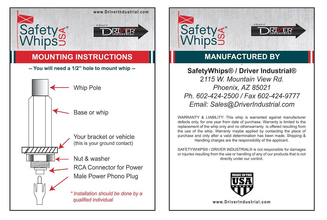 Driver Industrial Opco Llc Hp.2 Warning Whip Power Cable||guide-Sw-Powered-Threaded-Whip-Mounting-Instructions-Rev-A.Jpg||88||drvhp2||1200307