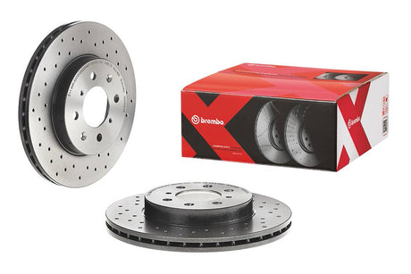 Product of Brembo 0955091XC02 Xtra Vented Cross Drilled 1 Piece Brake Rotor 