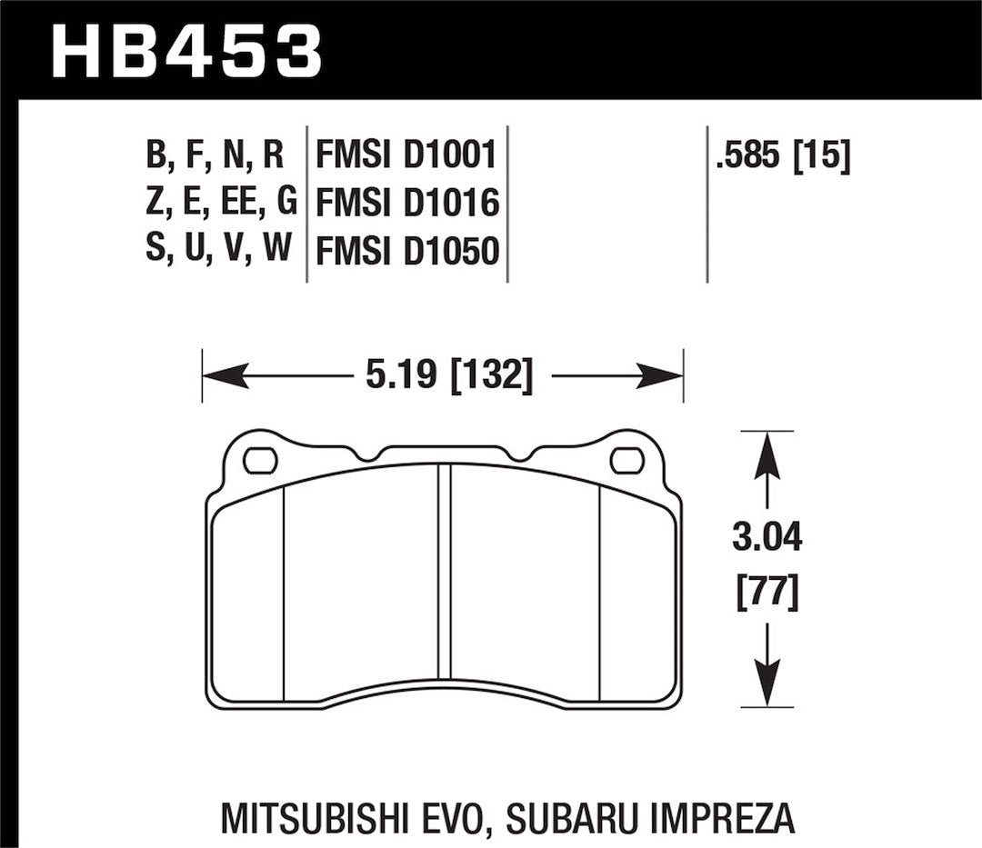 Hawk Performance Hb453n.585 Brake Pad||hb453.Jpg||86||h27hb453n585||1271466