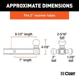 Curt 45001 Trailer Hitch Ball Mount||45001_3008x1990_Ca.Jpg||88||c9345001||867195
