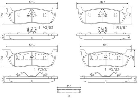 Product of Brembo P24083N Brake Pad - Set Of 4 