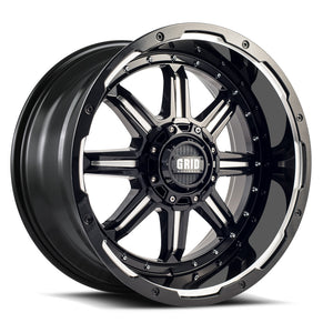Product of Grid Wheels 18x9 Gloss Black With Natural Accents Wheel - 6x5.31 Bolt Pattern 