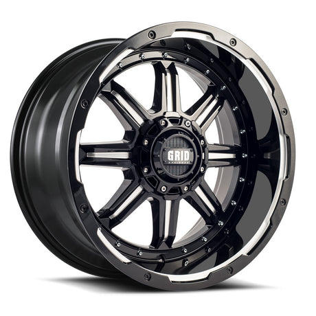 Product of Grid Wheels 18x9 Gloss Black With Natural Accents Wheel - 6x5.31 Bolt Pattern 