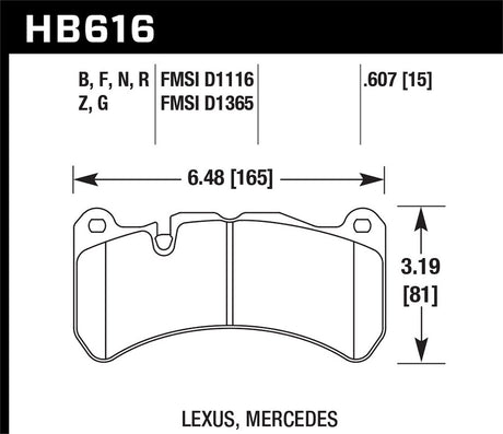 Product of Hawk Performance HB616Z.607 Performance/ Street Brake Pad - Set Of 4 