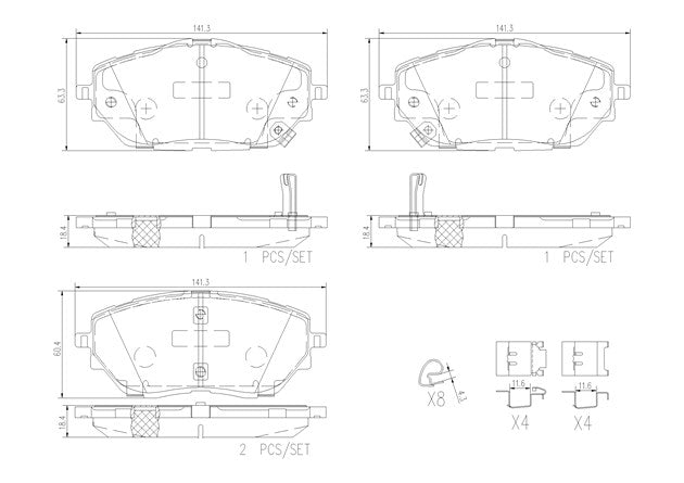 Product of Brembo P83171N Brake Pad - Set Of 4 