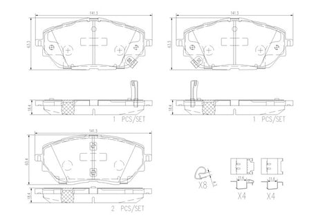 Product of Brembo P83171N Brake Pad - Set Of 4 