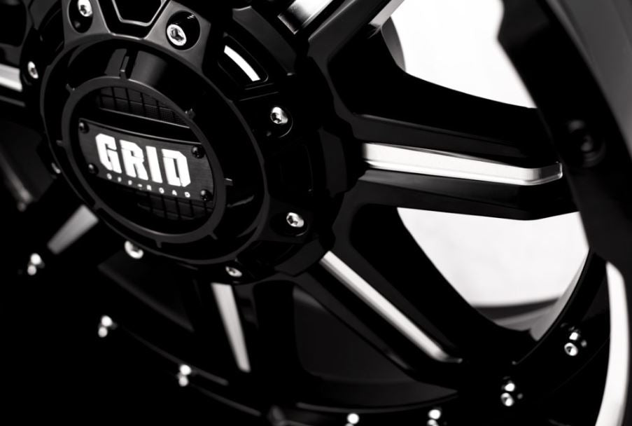 Product of Grid Wheels 18x9 Gloss Black With Natural Accents Wheel - 6x5.31 Bolt Pattern 
