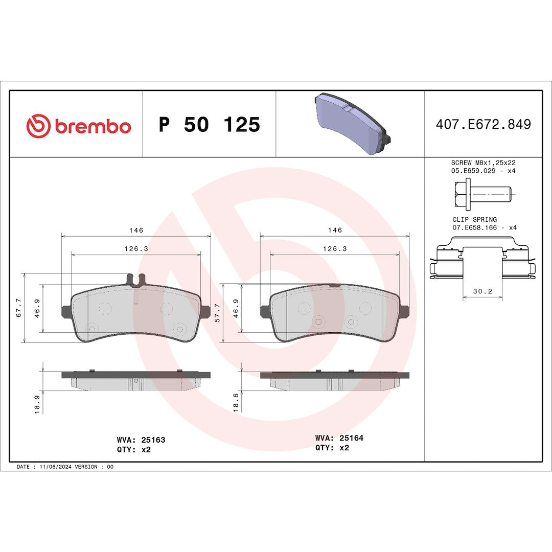 Brembo P50125 Brake Pad||p50125_Drw.Jpg||87||brmp50125||1754627