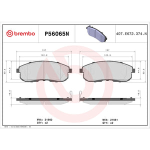 Brembo P56065n Brake Pad||p56065n_Drw.Jpg||91||brmp56065n||1753783