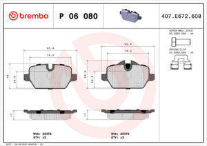 Product of Brembo P06080 Brake Pad - Set Of 4 