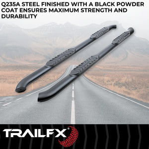 Product of TrailFX A1017B TFX 4" Oval Tube Side Steps Nerf Bar With Surface Steps 