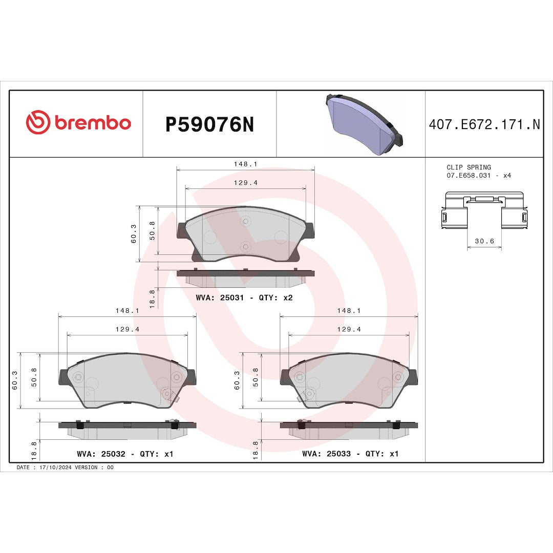 Brembo P59076n Brake Pad||p59076n_Drw.Jpg||89||brmp59076n||1753885