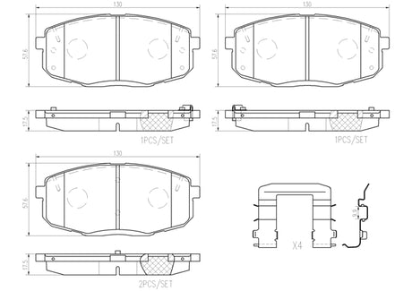 Product of Brembo P30099N Brake Pad - Set Of 4 