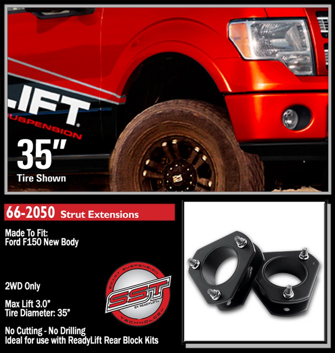 Product of ReadyLIFT 66-2050 Leveling Kit Suspension 3 Inch Lift Strut Assembly Extension 