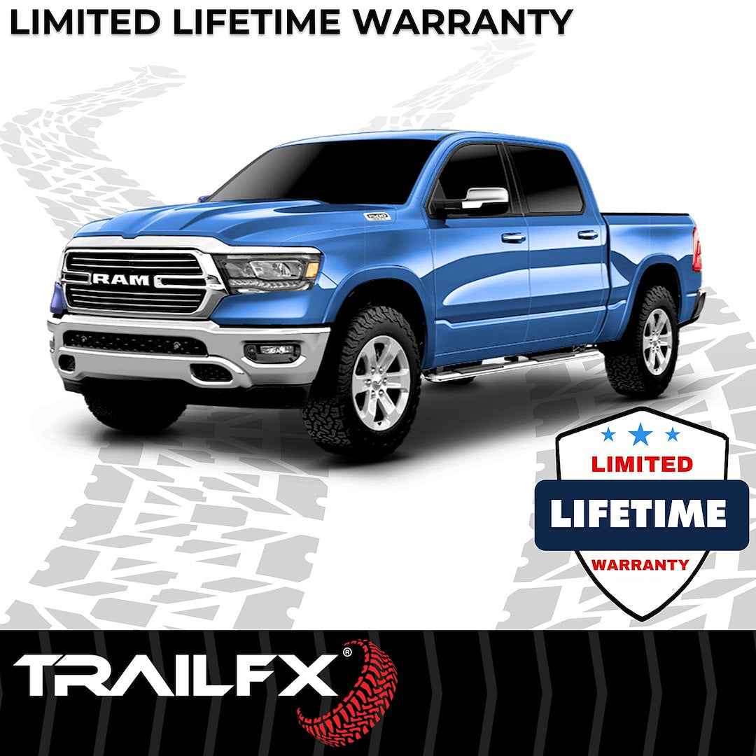 Product of TrailFX A4016S TFX 4" Trapezoid Side Steps Nerf Bar With Surface Steps 