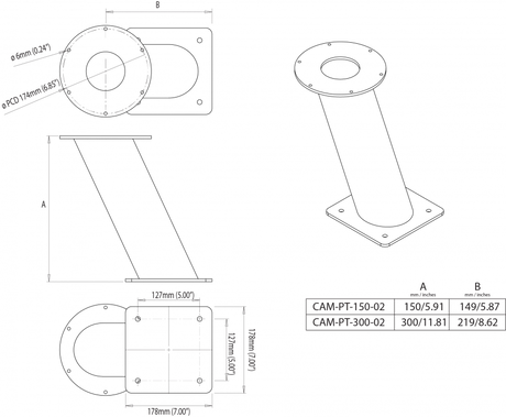 Product of Scanstrut Cam-Pt-150-02 Surveillance System Camera Mount