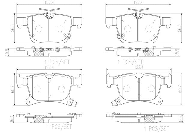 Product of Brembo P11043N Brake Pad - Set Of 4 