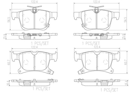 Product of Brembo P11043N Brake Pad - Set Of 4 