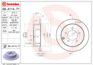 Product of Brembo 08A11471C02 Solid 1 Piece Brake Rotor 