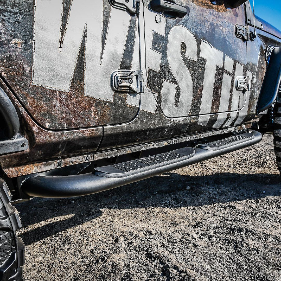 Product of Westin Automotive 21-4065 Platinum Nerf Bar With Surface Steps 