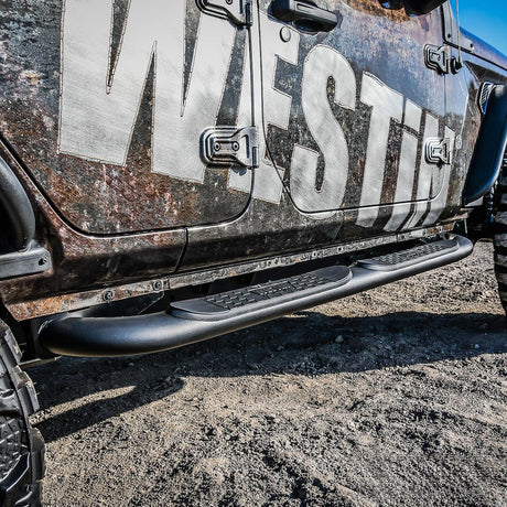 Product of Westin Automotive 21-4065 Platinum Nerf Bar With Surface Steps 