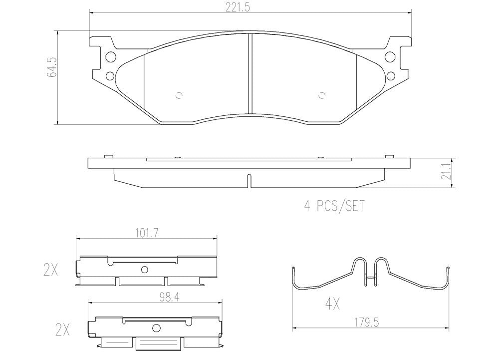 Product of Brembo P11037N Brake Pad - Set Of 4 