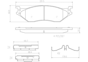 Product of Brembo P11037N Brake Pad - Set Of 4 