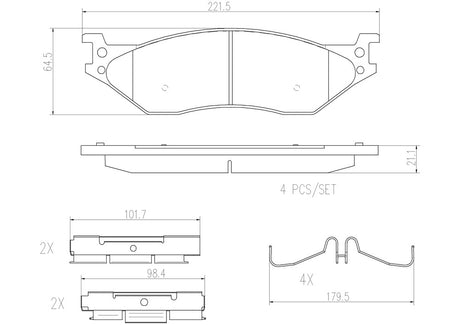 Product of Brembo P11037N Brake Pad - Set Of 4 