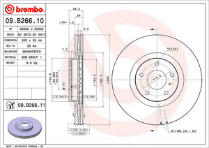 Product of Brembo 09B26611C02 Vented 1 Piece Brake Rotor 