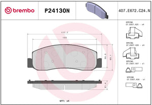 Brembo P24130n Brake Pad||p24130n_R.Jpg||86||brmp24130n||2091687