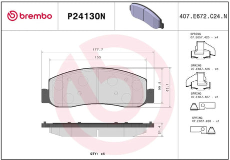 Brembo P24130n Brake Pad||p24130n_R.Jpg||86||brmp24130n||2091687