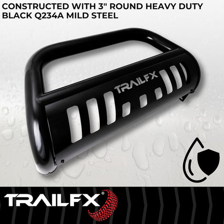 Product of TrailFX B0040B Bull Bar Black Powder Coated 3 Inch Yes with skid plate 
