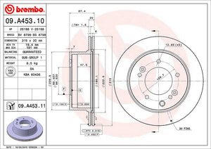 Product of Brembo 09A45311C02 Vented 1 Piece Brake Rotor 