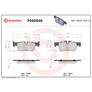 Brembo P06094n Brake Pad||p06094n_Drw.Jpg||91||brmp06094n||1754546
