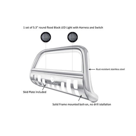 Product of Black Horse Offroad CBS-GMC3105SP-PLFB Bull Bar  with skid plate 