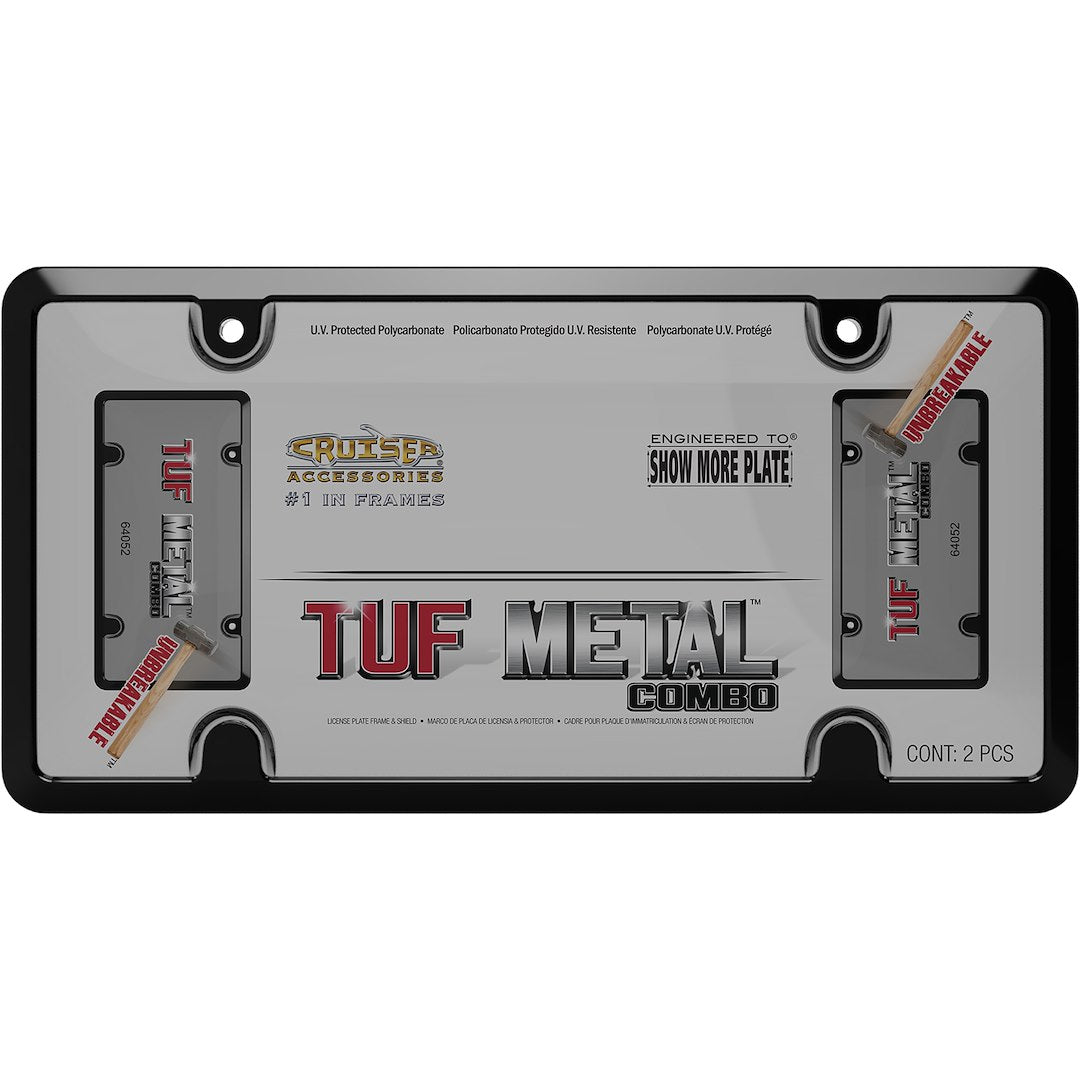 Cruiser 64052 License Plate Frame||64052_P01-Tuf-Metal-Combo_Black_Smoke-Inpack.Jpg||86||c3464052||1301386