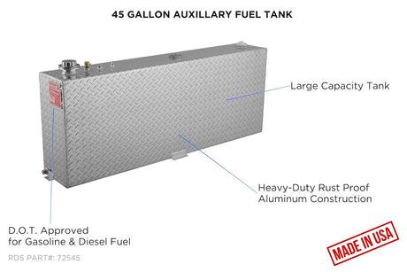 Product of RDS Tanks 72545 Diesel/ Gasoline Liquid Transfer Tank 45 Gallon Rectangular 